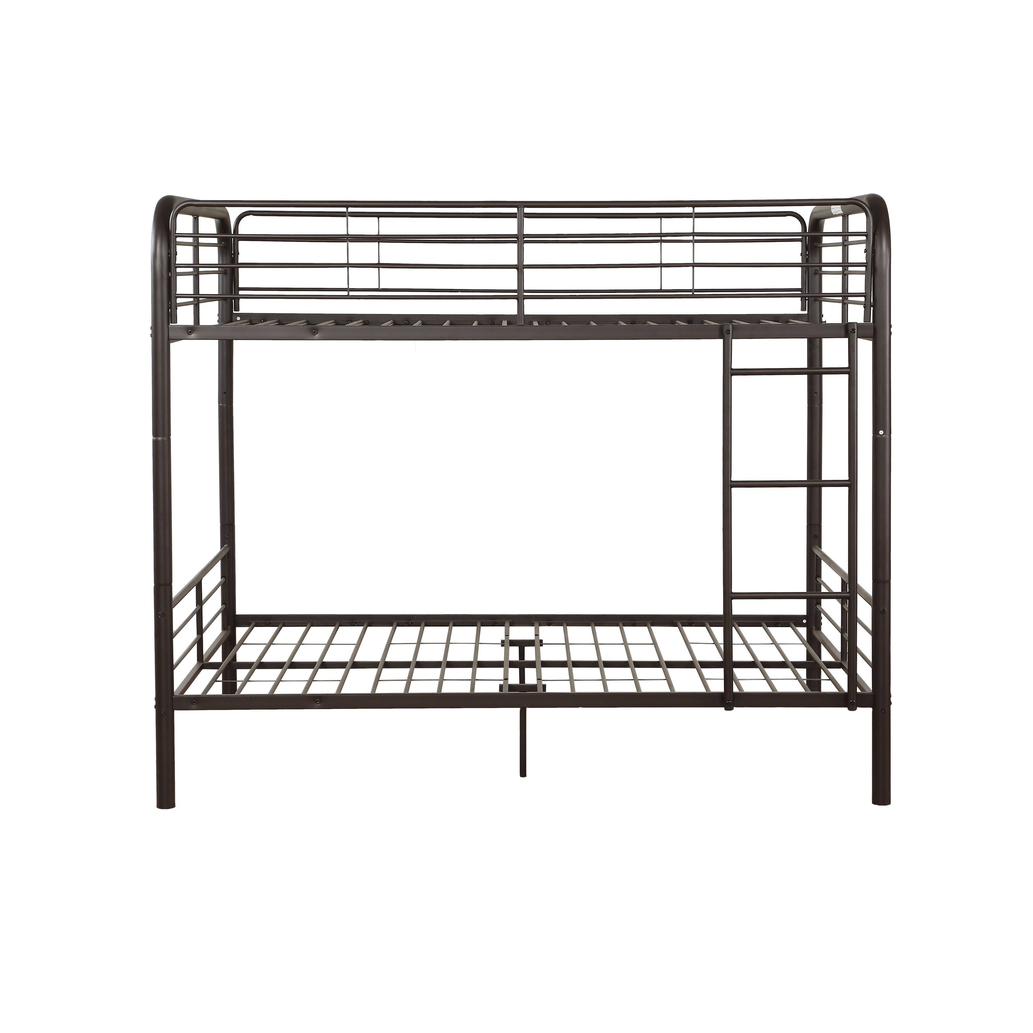Bristol Metal Bunk Bed (Full over Full) in Dark Brown with Guardrails