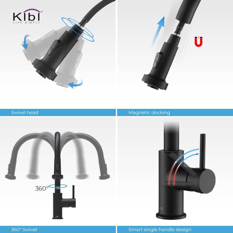Lead Free Solid Brass Single Level Pull Down Kitchen Faucet with Sprayer