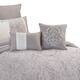 Queen Size 9 Piece Fabric Comforter Set with Medallion Prints, White
