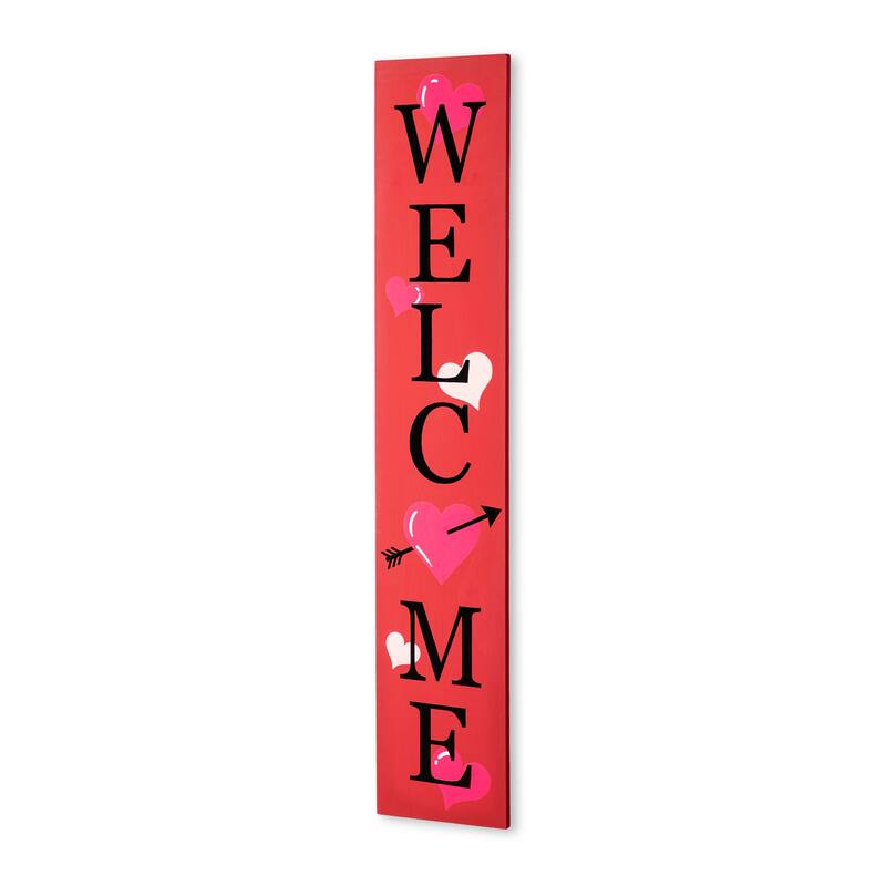 Glitzhome 36"H Valentine's Wooden Welcome Porch Sign
