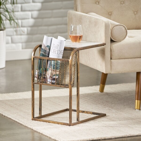 Gold c top shaped side table