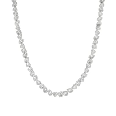 House Of Leon 14K White Gold Multi Cut Diamond Necklace 23.14ct