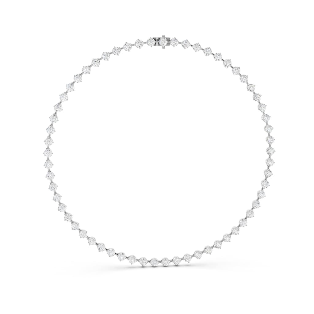 Auriya 14K Gold Lab Grown Round Station Diamond Tennis Necklace 20 7/8 ct. tw. (F-G VS)