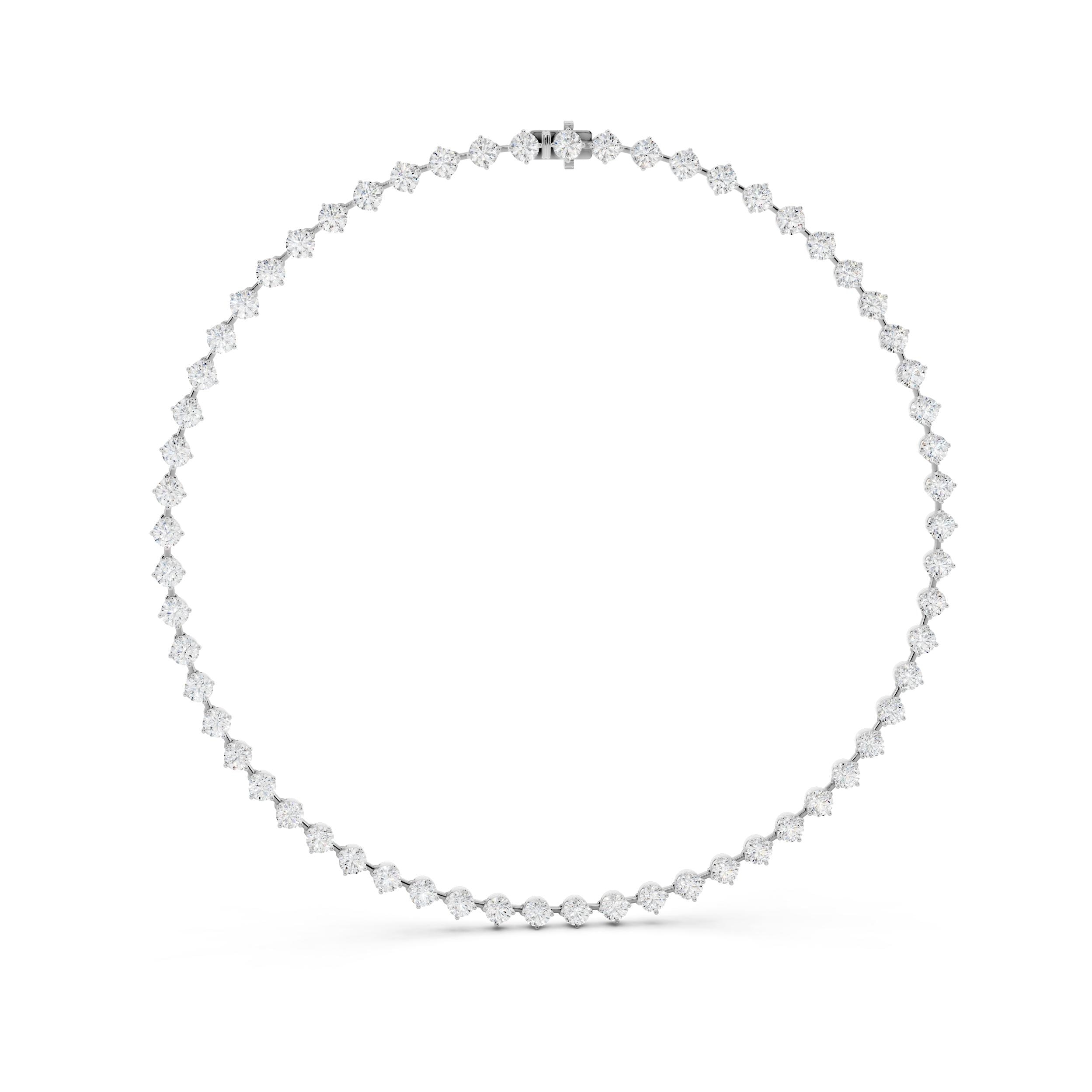 Auriya 14K Gold Lab Grown Round Station Diamond Tennis Necklace 20 7/8 ct. tw. (F-G VS)