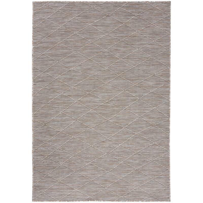 Nourison Practical Solutions Indoor/Outdoor Geometric Area Rug - Mocha/Grey - 7'x10'