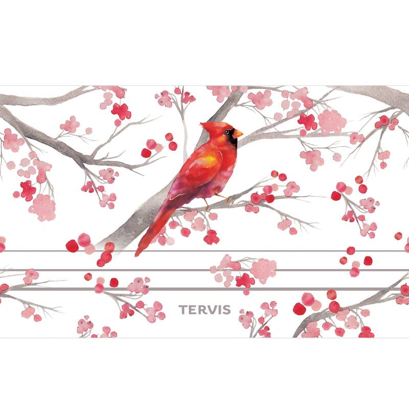 Tervis Traveler Christmas Holiday Cardinal and Berry Branches Triple Walled Insulated Travel Tumbler, Stainless Steel
