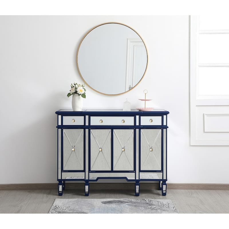 Contemporary 3-drawer 4-door Mirrored Cabinet