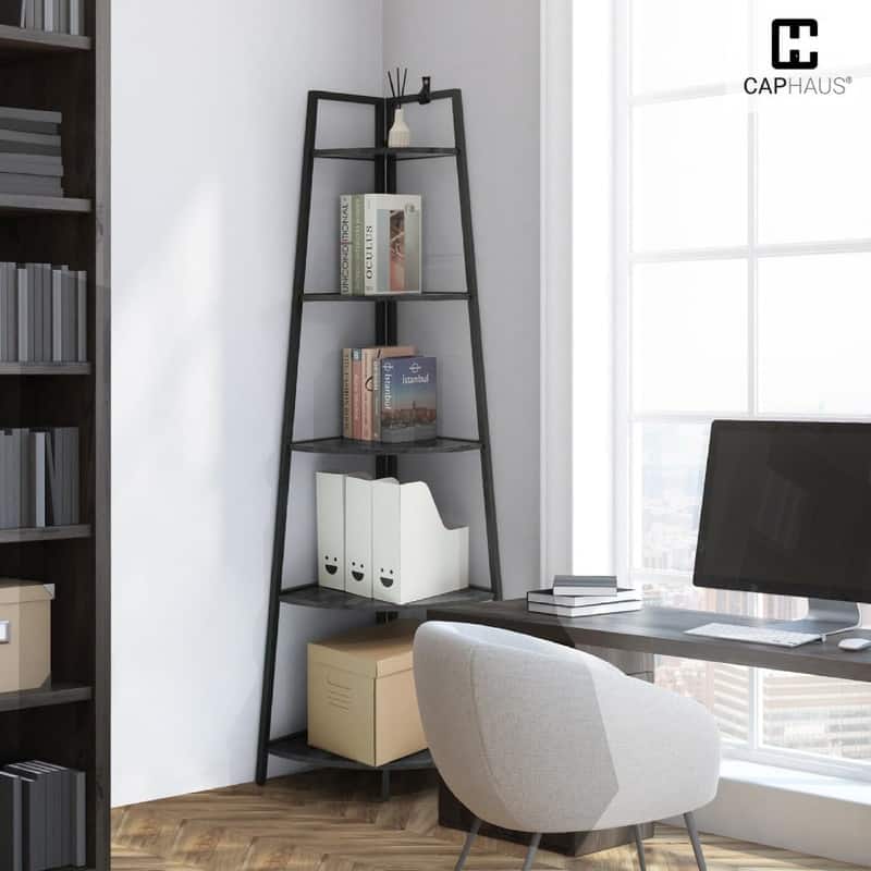 Corner Shelf Stand - 17.7"D x 17.7"W x 70"H