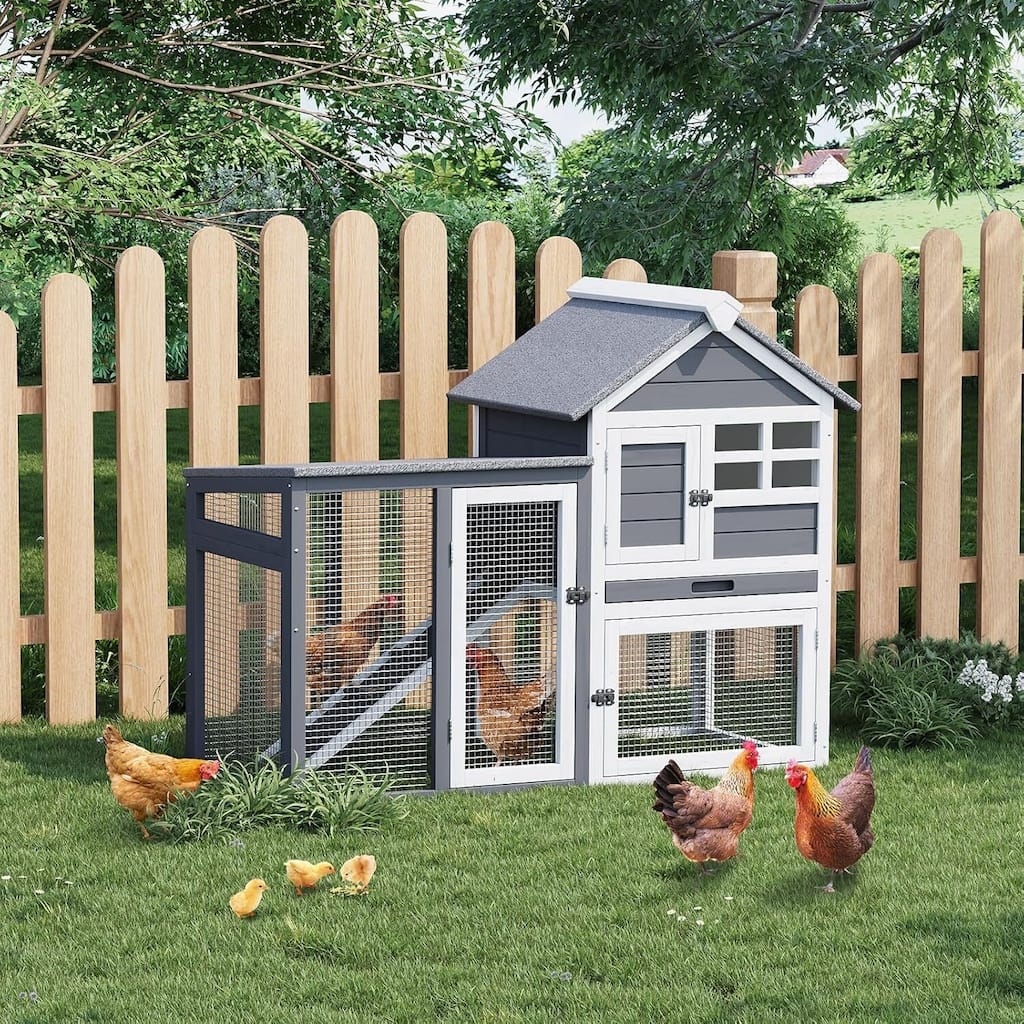 Waterproof Roof Wooden Small Animal Cage for Rabbits, Chickens, Ducks