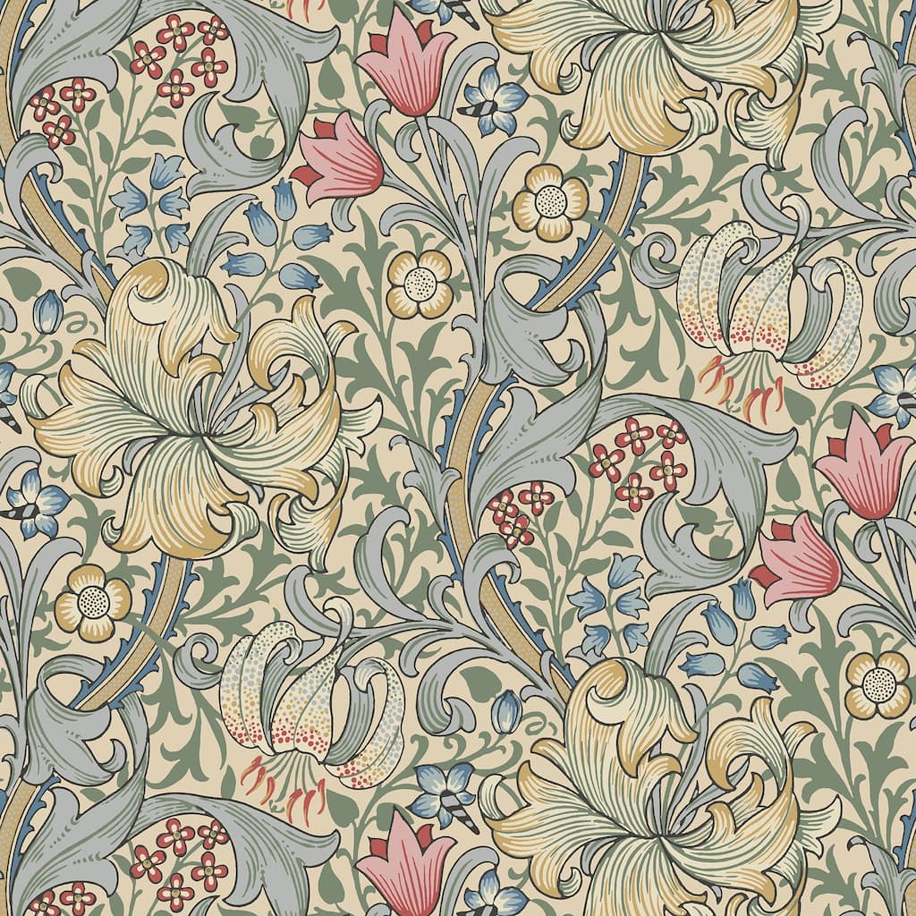 Golden Lily Linen Peel and Stick Wallpaper