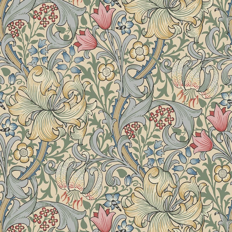 Golden Lily Linen Peel and Stick Wallpaper