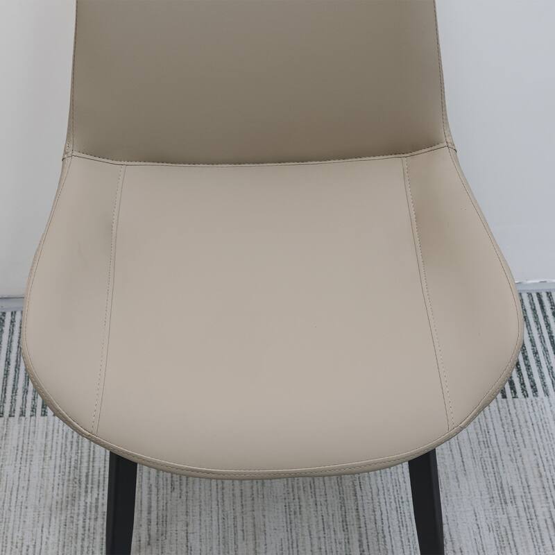PU Leather Dining Chair with Metal Legs, Modern Upholstered Chair Set of 4 for Kitchen, Restaurant, Living, Meeting Room