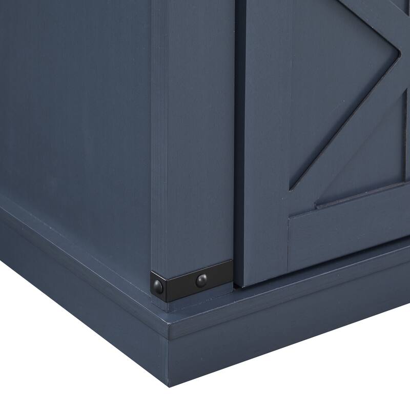 58" Farmhouse Sliding Barn Door TV Stand - Fits TVs up to 65" - 58" in Width