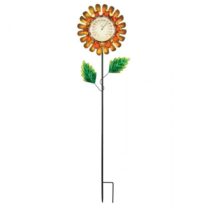 Thermometer Solar Stake - Yellow Buttercup