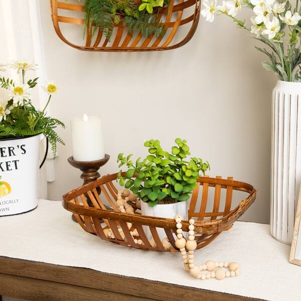 square tobacco basket Square Lattice Tobacco Baskets - Brown - Set of 3 - Bed Bath & Beyond