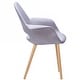 preview thumbnail 56 of 71, Organic Upholstered Fabric Modern Armchair with Natural Wooden Legs for Dining Room Office or Accent Lounge Side Chair