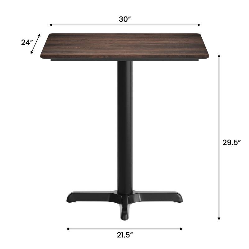 Commercial HPL Tabletop with Table Height Crisscross Base - 29.75"W x 23.75"D x 29.5"H