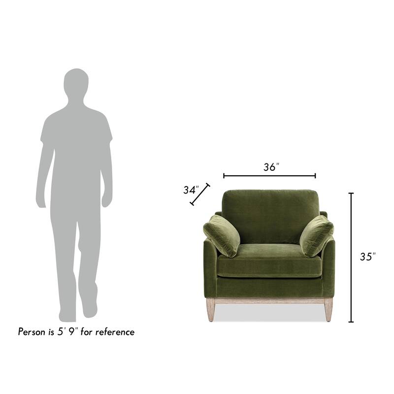 Pasadena 36" Wide Modern Farmhouse Velvet Accent Arm Chair