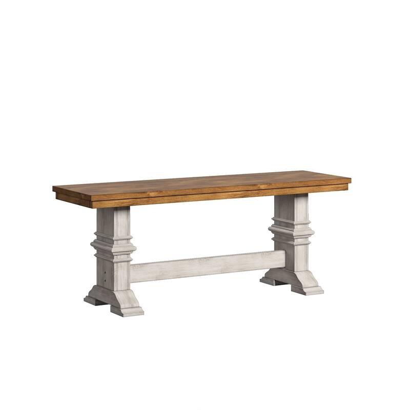 Eleanor Oak Farmhouse Trestle Base 6-Piece Dining Set - X Back by iNSPIRE Q Classic