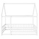 preview thumbnail 126 of 127, Wood Toddler House Bed with Roof Frame and Safety Guardrails Montessori Floor Bed without Slats No Door Houseshaped Platform Bed