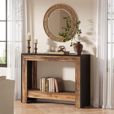41'' Industrial Dual-Tone Console Sofa Table with Storage for Entryway