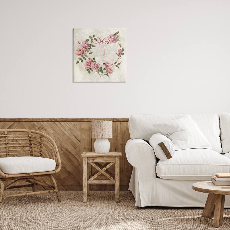 Stupell Rose Heart Wreath Canvas Wall Art Design By Sally Swatland