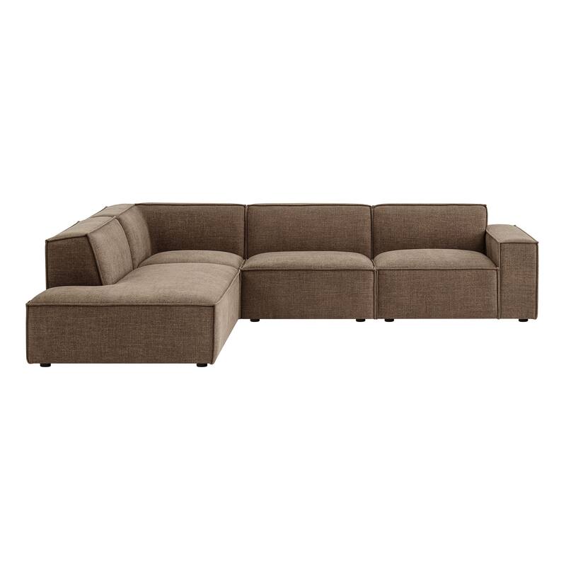 Restore 4-Piece Performance Fabric Upholstered Modular L-Shaped Sofa