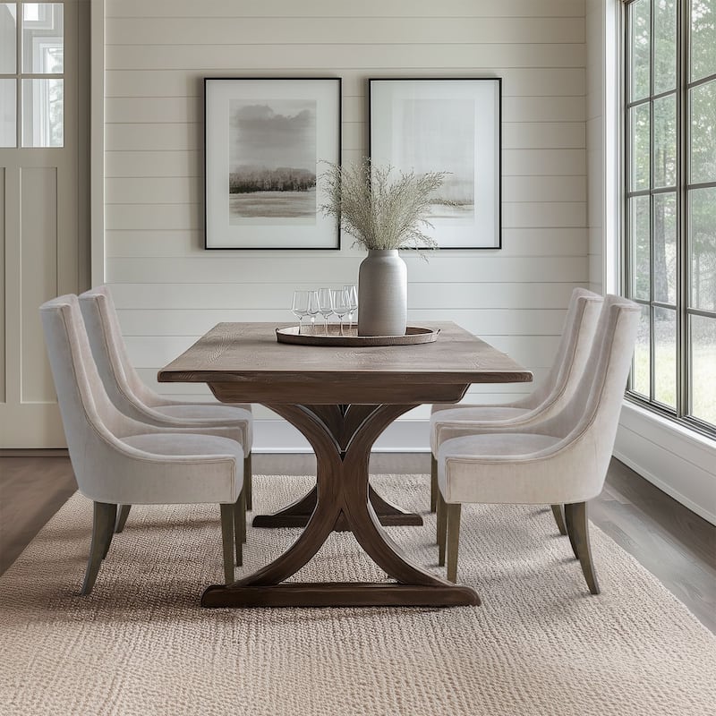 Madison Park Signature Ultra Upholstered Dining Side Chairs With Wood Legs (Set of 2) - N/A
