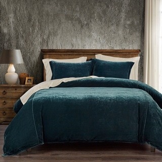 HiEnd Accents Stella Faux Silk Velvet Romantic Western 3 Piece Duvet Cover Set