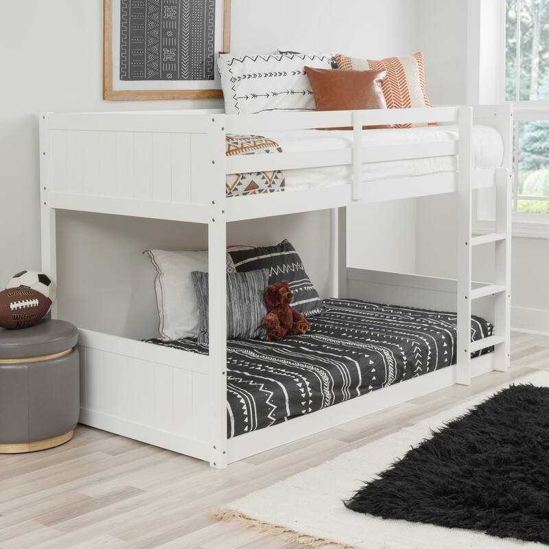 Linon Delphia Low Profile Twin over Twin Bunk Bed