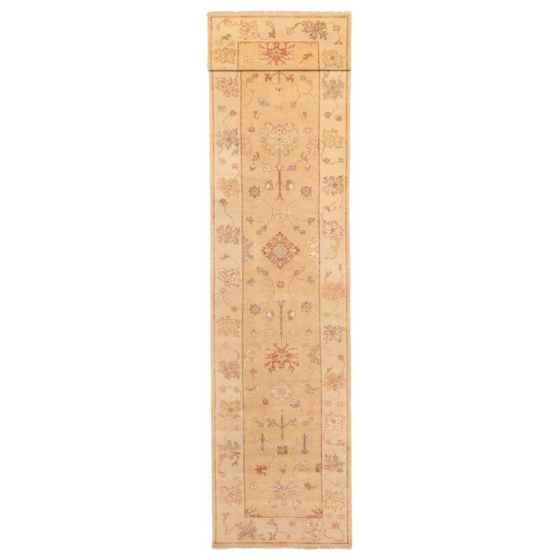 ECARPETGALLERY Hand-knotted Peshawar Oushak Light Copper Wool Rug - 3'7 x 22'6