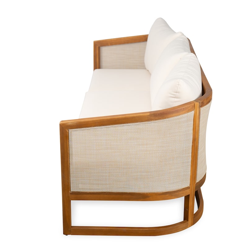 Christopher Knight Home - Liora Outdoor Acacia Wood 3 Seater Sofa