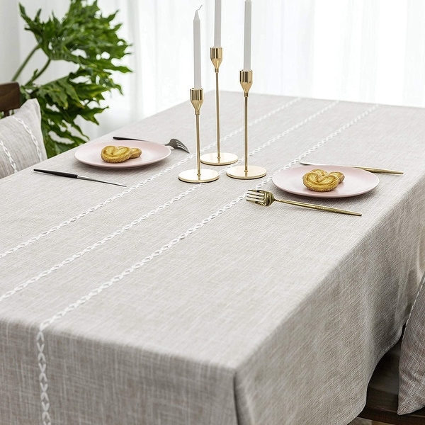 Faux Burlap Tablecloth Rectangular Oblong Table Cover. Opens flyout.