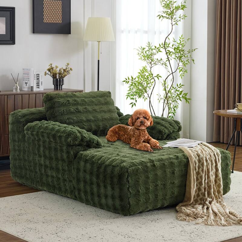 Upholstered Velvet Boneless Couch Sleeper Sofa Bed