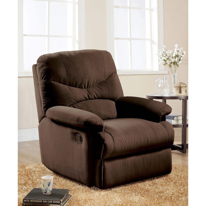 Ryane Pillow Top Arms Recliner with Tufted Back - Chocolate