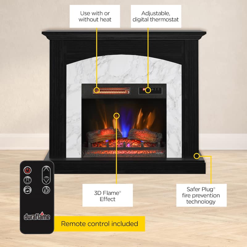 duraflame® Electric Fireplace Wall Mantel, Faux Marble