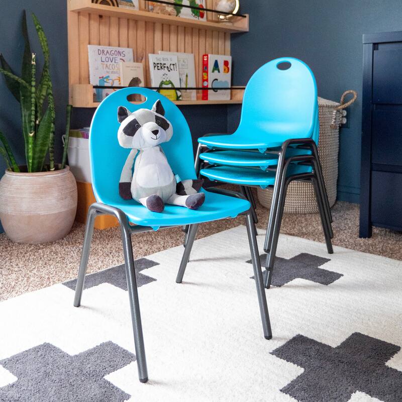 12" Kid's Stacking Chairs-4 Pack - Blue