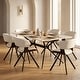 preview thumbnail 6 of 131, Elega Modern Sintered Stone Dining Table Modern Trestle Base Powder-Coated Steel Frame Kitchen Table - 47"-71"