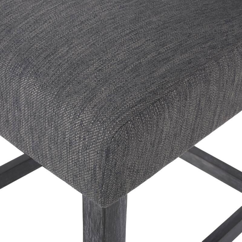 26 Inch Fabric Button Tufted Counter Stools, Set of 2