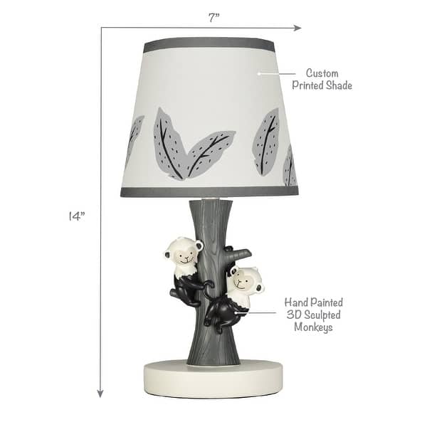 Lambs & Ivy Jungle Party Tree with Monkeys Lamp with Shade & Bulb