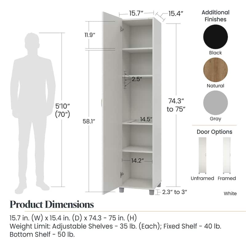 Systembuild Evolution Lonn 16" Wide Utility Storage Cabinet