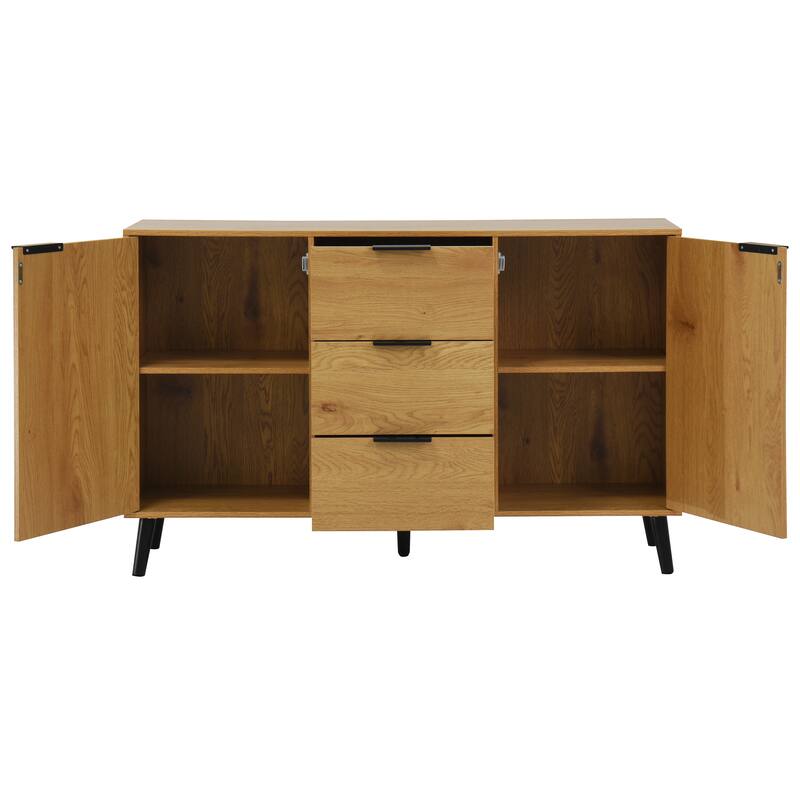 Sideboard Buffet Cabinet with 3 Drawers and 2 Doors