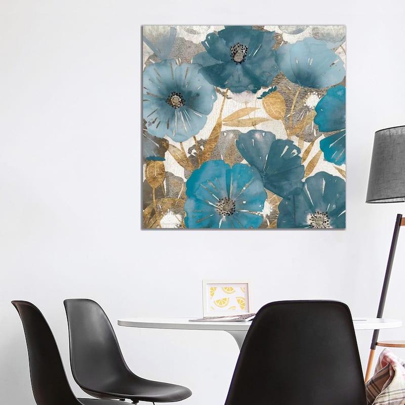 iCanvas "Blue and Gold Poppies I" by Studio W Canvas Print - 37x37x1.5