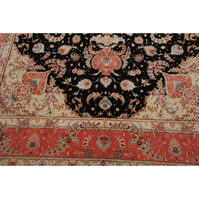 8'3''x11'5'' Hand Knotted Wool Black Traditional 500 KPSI Masterweaver Signed Avian Rug - 8' 3'' x 11' 5''