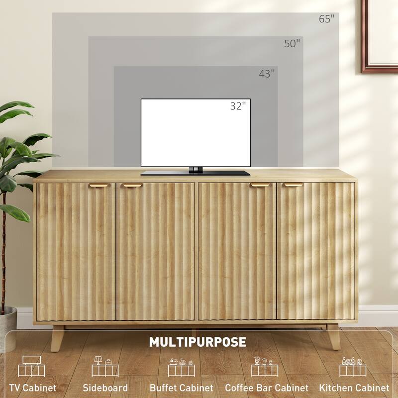 Fluted Sideboard Buffet Cabinet