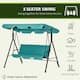 Outsunny 3-Person Porch Lawn Swing with Canopy, Outdoor Yard Glider Swing Chair with Stand