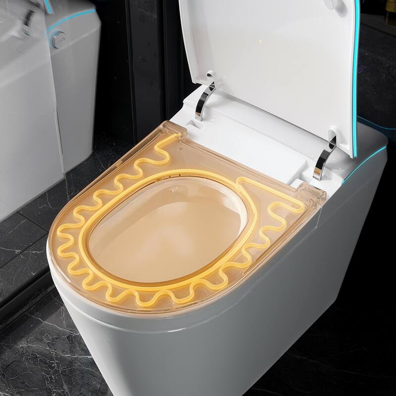 Smart Toilet with Bidet, Heated Seat, Auto Flush, Warm Air Dryer, Night Light, One-Piece Intelligent Toilet 220 lbs Capacit