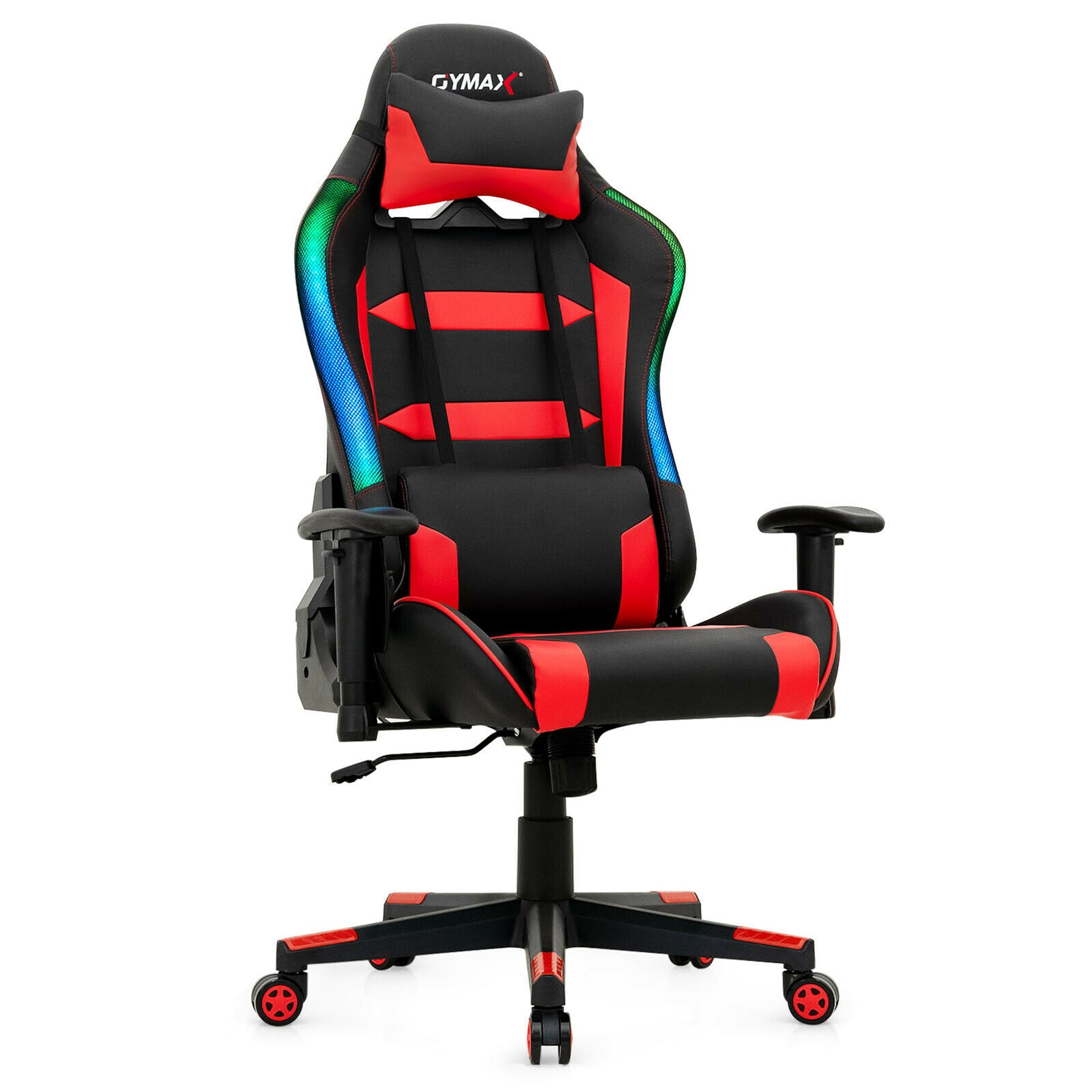 Gymax Gaming Chair Adjustable Swivel Computer Chair w LED Lights