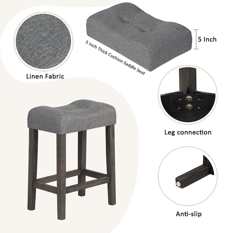 Ostweer Furniture 4 Piece Bar Table Set - Dark Gray