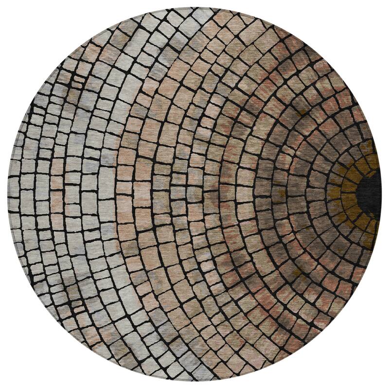 Machine Washable Indoor/ Outdoor Mosaic Rome Chantille Rug